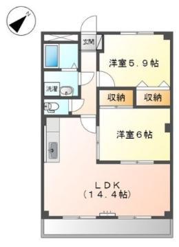 サンフォレスト曙(2LDK/3階)の間取り写真