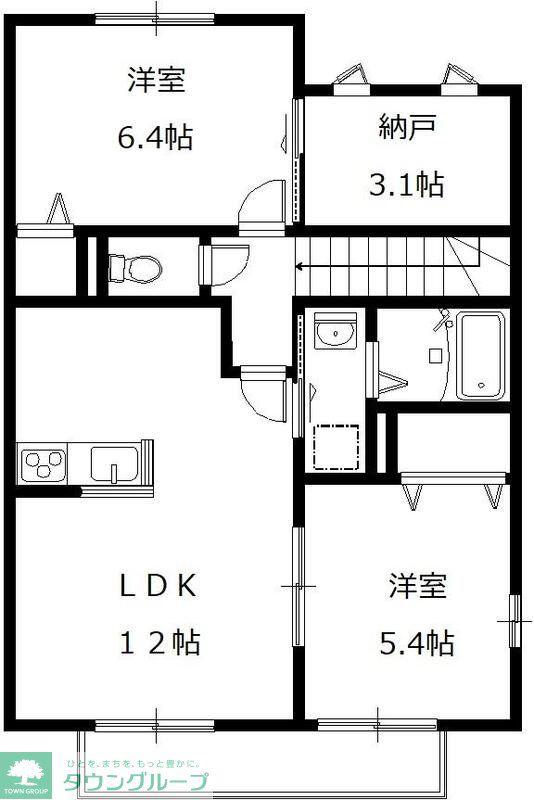 アムール(2SLDK/2階)の間取り写真