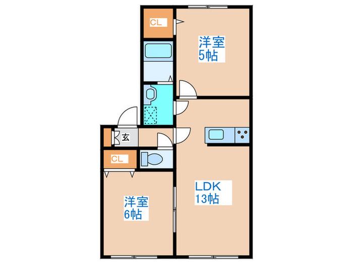 緑潭MIYANOMORIさくら(2LDK/1階)の間取り写真