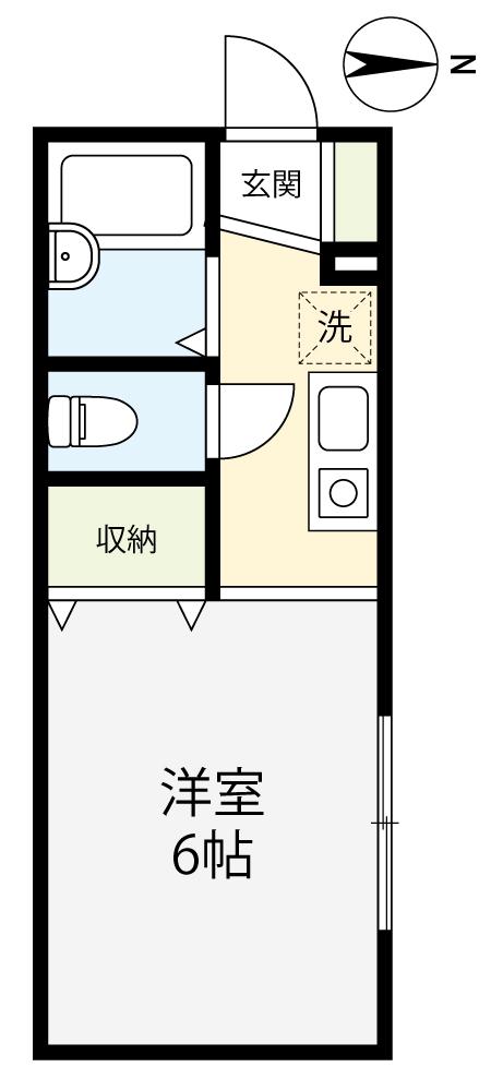 セントラルコート(ワンルーム/2階)の間取り写真