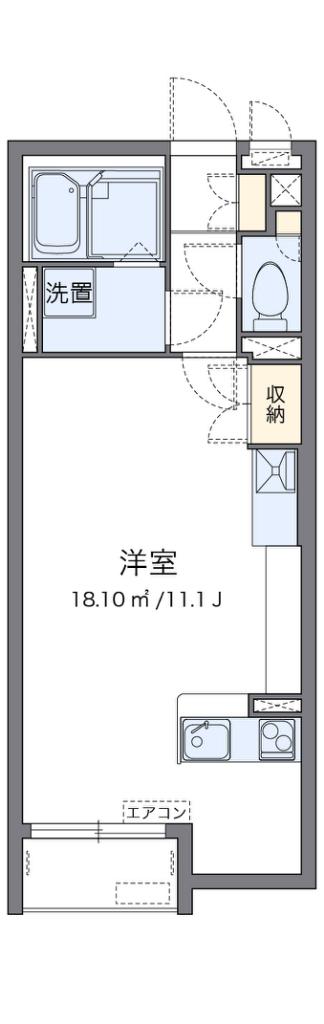 レオネクストみやのまえ(ワンルーム/1階)の間取り写真
