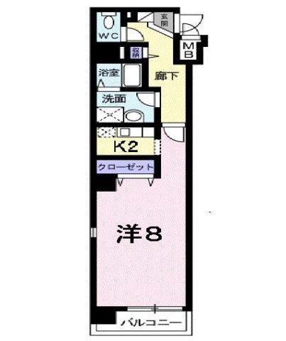 CASA SYUNSUI(1K/2階)の間取り写真