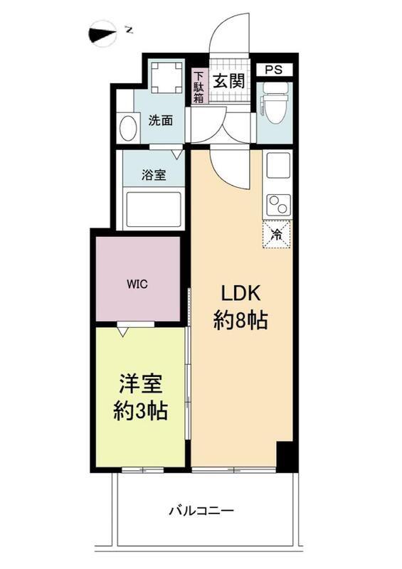 セレニテ谷九プリエ(1LDK/2階)の間取り写真
