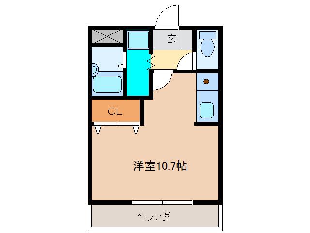 コーポ黒野(ワンルーム/1階)の間取り写真