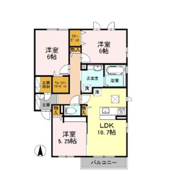 リヴェール(3LDK/2階)の間取り写真