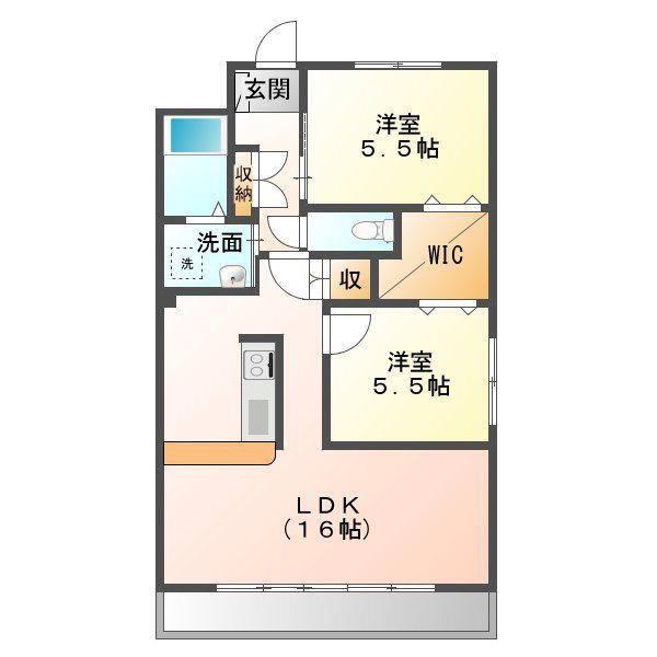 ハイツ清光(3LDK/3階)の間取り写真