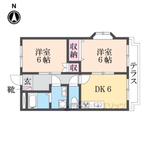グランシャリオ氷上2番館(2DK/1階)の間取り写真