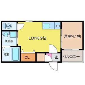 ココパイン(1LDK/3階)の間取り写真