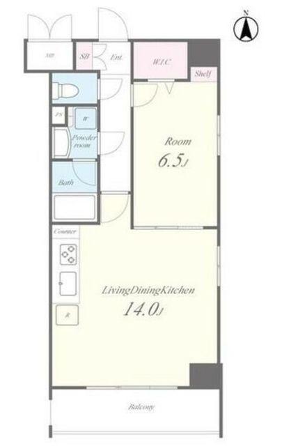 N′S PARK RESIDENCE 高田馬場(1LDK/7階)の間取り写真