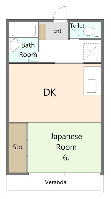 第三松屋マンション(1DK/3階)の間取り写真