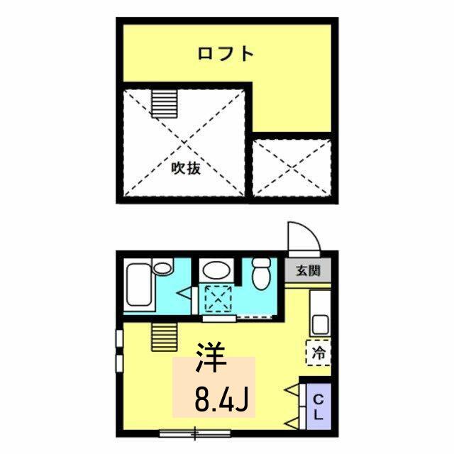 セレーノ井土ヶ谷(ワンルーム/2階)の間取り写真