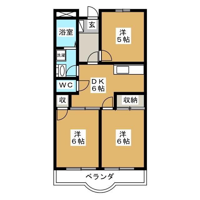 ヴィレッジ20(3DK/4階)の間取り写真