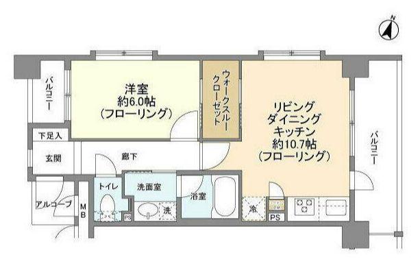 エクセレント笹塚(1LDK/3階)の間取り写真