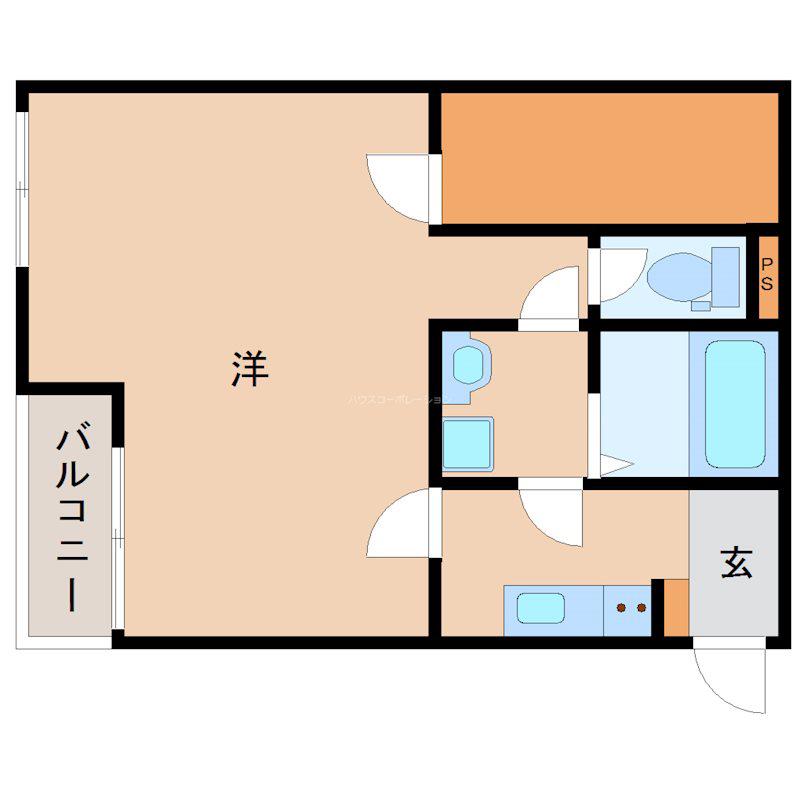 ノイヴェル道意町(1K/3階)の間取り写真