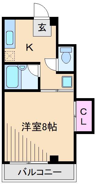 ホープ大嶋(1K/3階)の間取り写真
