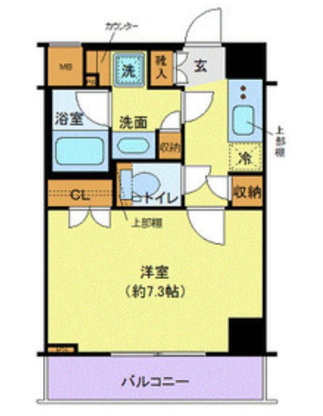 ガリシア用賀(1K/7階)の間取り写真