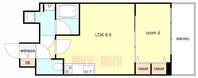 スプランディッドVII(1LDK/5階)の間取り写真