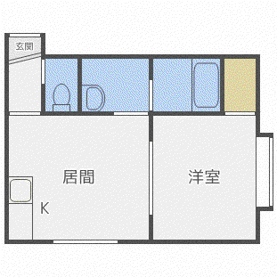 クヴェレ15(1DK/2階)の間取り写真