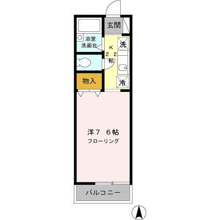 ヴィラ・ファミーユ(1K/2階)の間取り写真