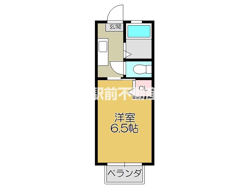 パレット赤松(1K/2階)の間取り写真