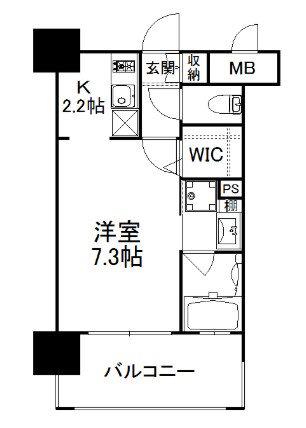 エンクレスト薬院NOBLE(1K/5階)の間取り写真
