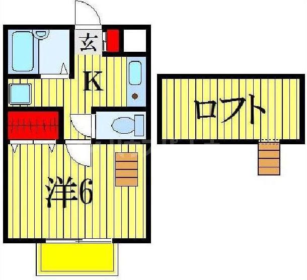 シャルム市川(1K/1階)の間取り写真