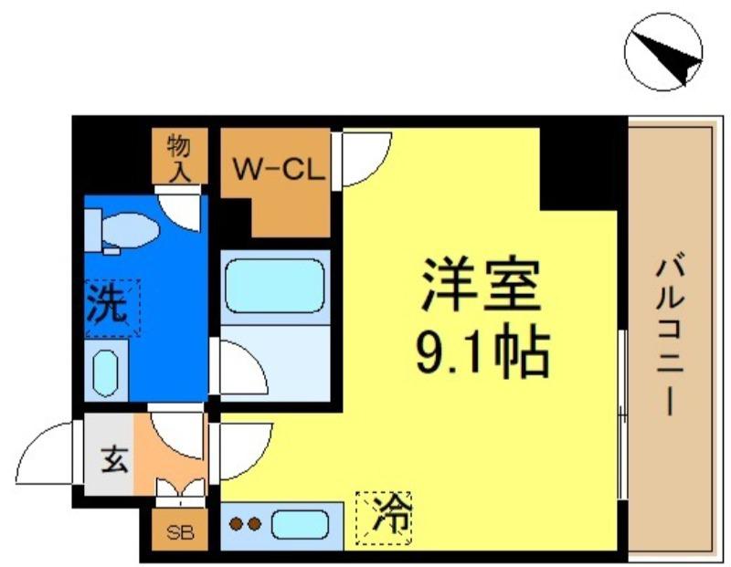 ミライズ新小岩マーロ(ワンルーム/2階)の間取り写真