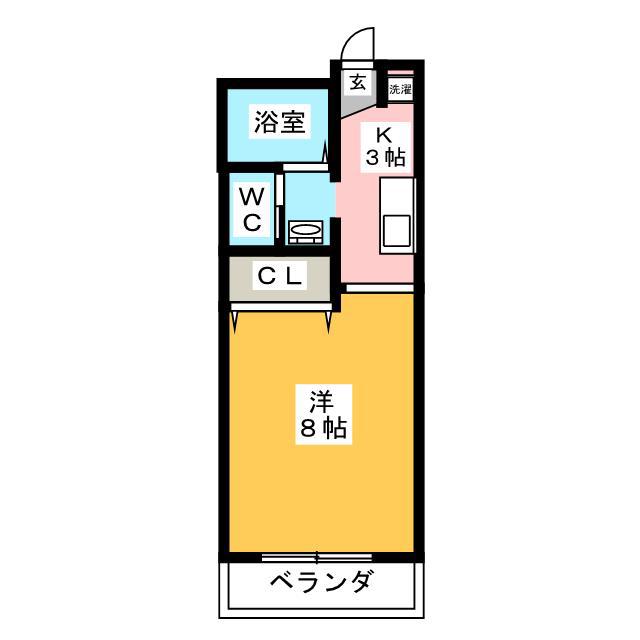 セジュールアイピー(1K/2階)の間取り写真