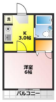 ハウスエンジェル(1K/2階)の間取り写真