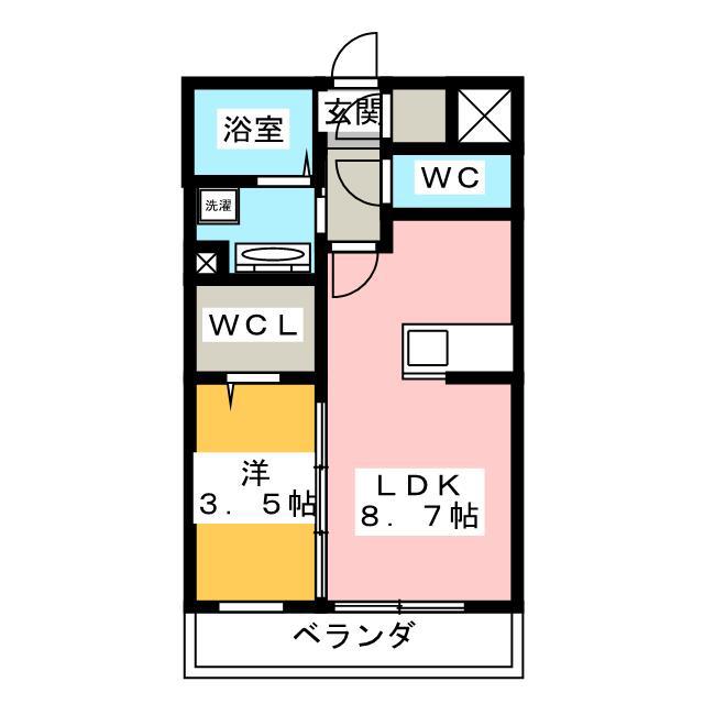 ウッドベル(1LDK/1階)の間取り写真