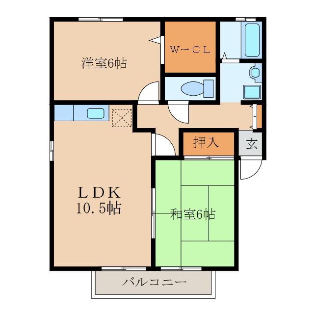 ア・ヴィータ A&S(2LDK/2階)の間取り写真