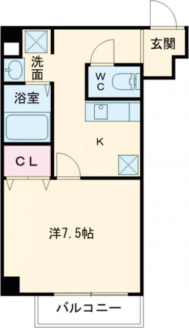 アヴェーレ早苗町(1K/2階)の間取り写真