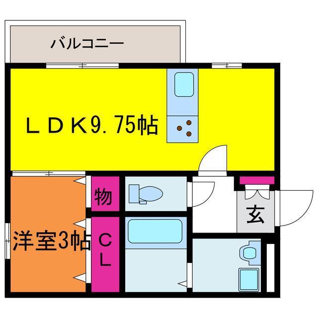 D-ROOM SUMON弁天橋I・II(1LDK/3階)の間取り写真