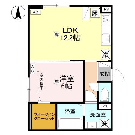 RETORIA阪南町(1LDK/1階)の間取り写真