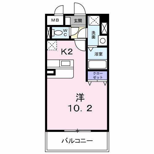 ライツェント・K(ワンルーム/1階)の間取り写真