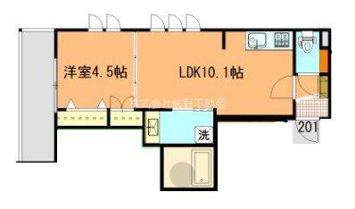 ALLOGGIO MAKIYA(1LDK/2階)の間取り写真