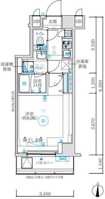 MAXIV練馬TRE(1K/2階)の間取り写真