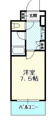 アネーロ羽倉崎(1K/2階)の間取り写真