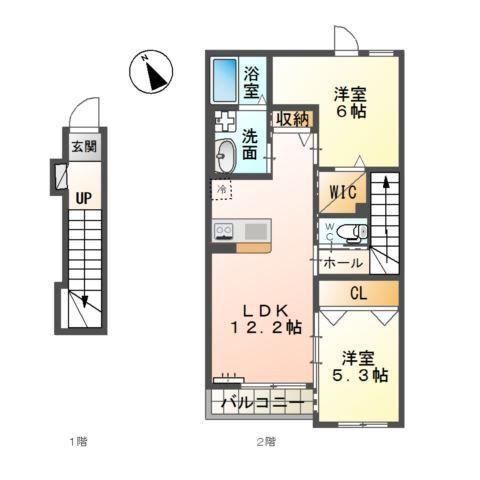 ラピュタパーク(2LDK/2階)の間取り写真