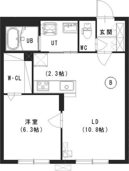 バンビーノ月寒西(1LDK/1階)の間取り写真
