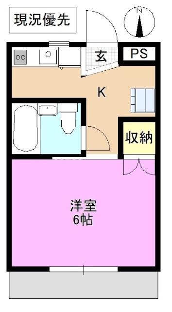 柏ハウス(1K/1階)の間取り写真