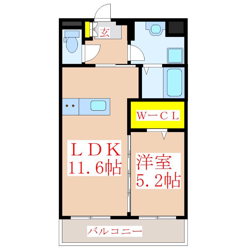 FS神宮(1LDK/2階)の間取り写真