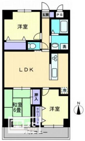 レイクウエスト(3LDK/11階)の間取り写真