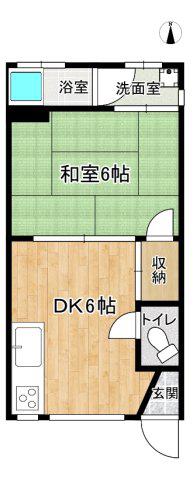 すみれマンション(1DK/2階)の間取り写真