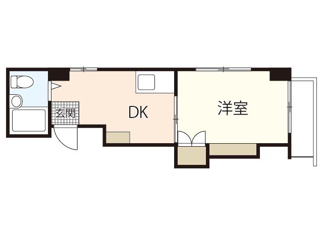 Sビル三篠(1DK/3階)の間取り写真