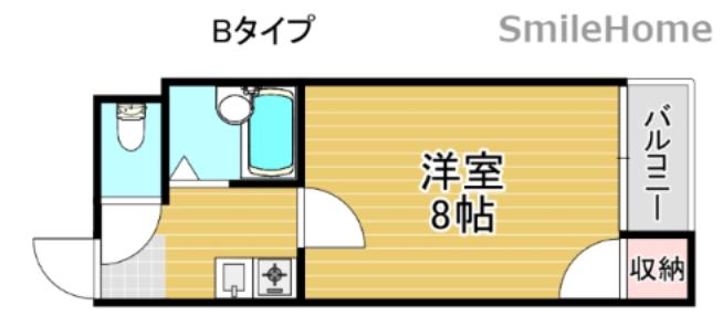 アメニティ岸ノ里(1K/2階)の間取り写真