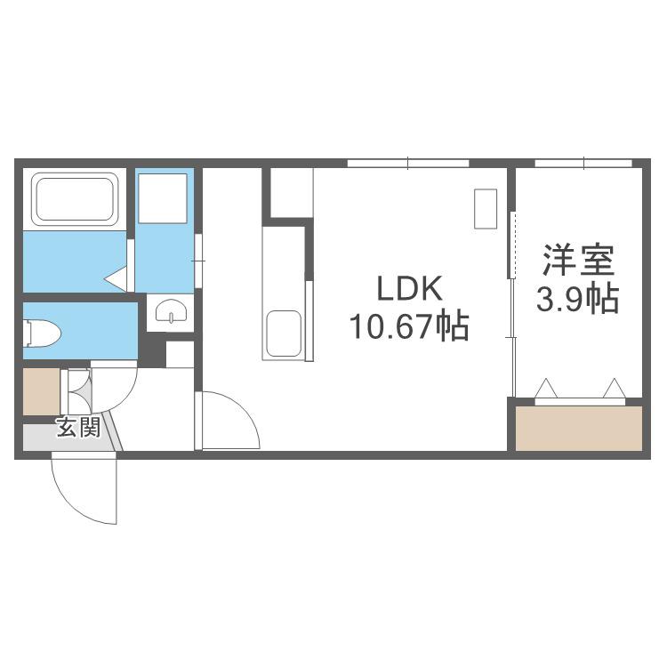 SPARKLE 裏参道(1LDK/1階)の間取り写真