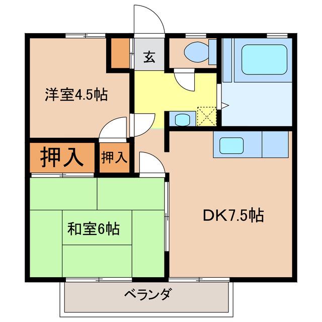 千代田ハイツ(2DK/2階)の間取り写真
