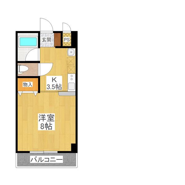 テンローズ106(ワンルーム/3階)の間取り写真