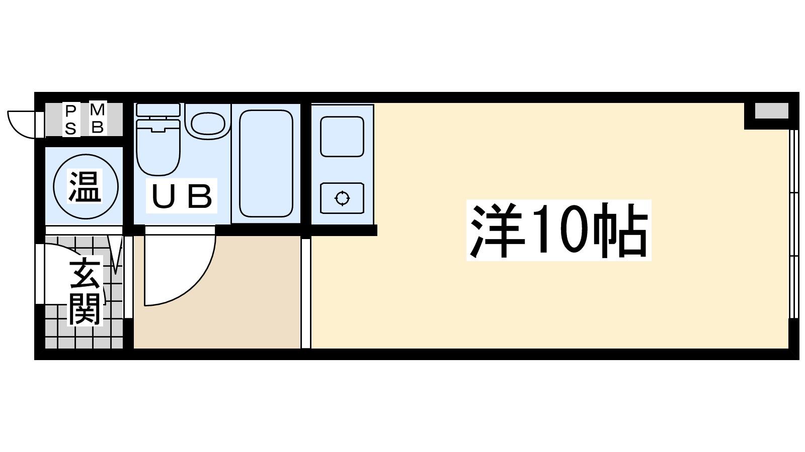 ファミールハイツ北大阪3号棟(ワンルーム/2階)の間取り写真